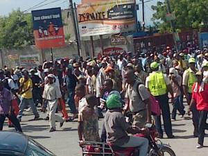 Haiti: La manifestation a essuyé des jets de pierres au niveau de Delmas